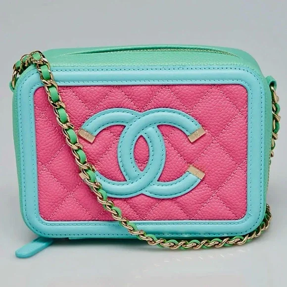 CHANEL Mini Filigree Vanity Bag in Pink, Blue, & Green πππ - Picture 1 of 7